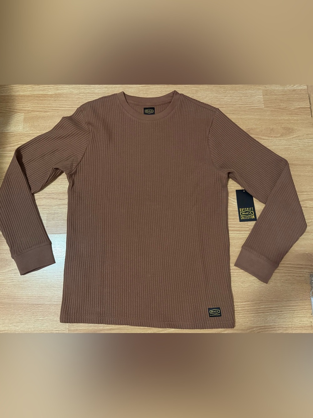 RVCA Waffle Knit Pullover - Rust/brown Mens M - NWT